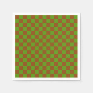 Caramel apple checkered board pattern napkins