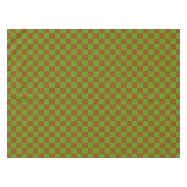 Caramel apple checkered board pattern tablecloth (Front (Horizontal))