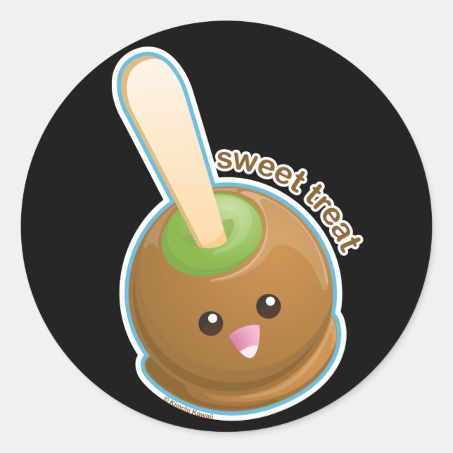 Caramel Apple Classic Round Sticker (Front)