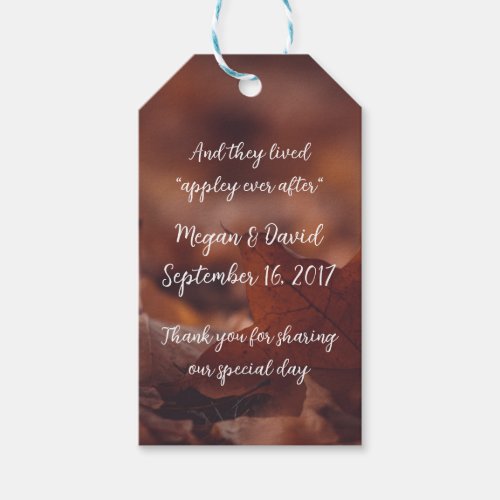 Caramel Apple Fall Wedding Favor Gift Tags