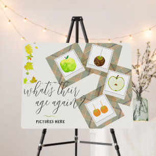 Caramel Apple Green Baby Shower Age Game Sign