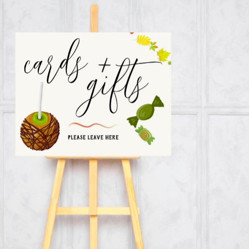 Caramel Apple Green Baby Shower Cards  Gifts Sign