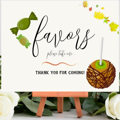 Caramel Apple _ Green Baby Shower Favors Sign