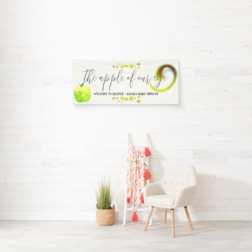 Caramel Apple Green Baby Shower Welcome Banner