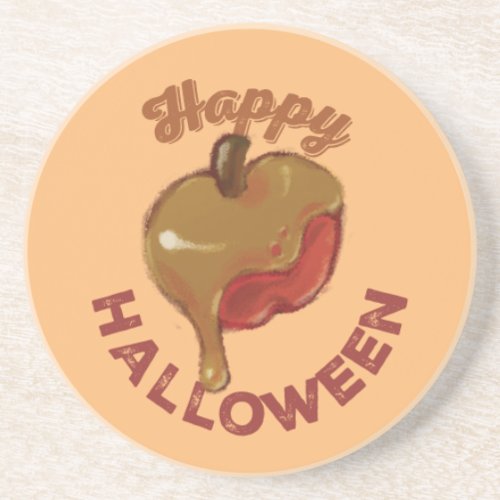 Caramel Apple Happy Halloween  Coaster