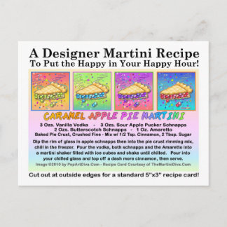 Caramel Apple Pie Martini Recipe Card Postcard