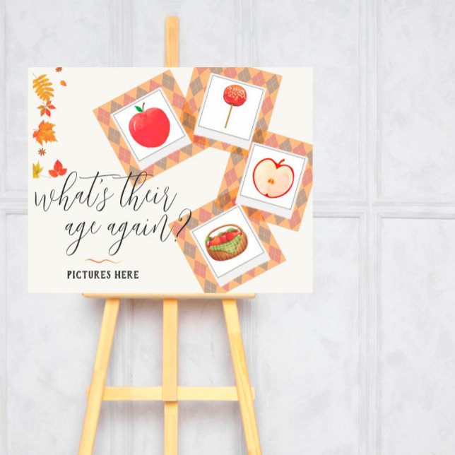 Caramel Apple Red Baby Shower Age Game Sign (Creator Uploaded)