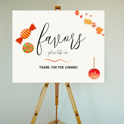 Caramel Apple _ Red Baby Shower Favors Sign