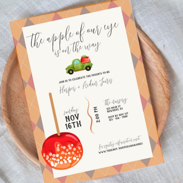 Caramel Apple - Red Baby Shower Invitation (Creator Uploaded)