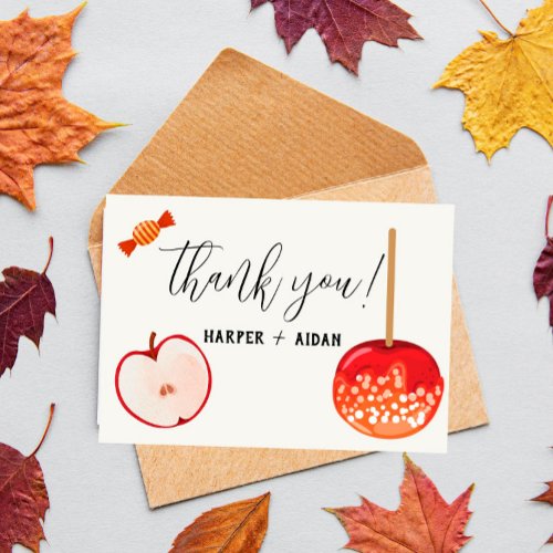Caramel Apple _ Red Baby Shower Thank You Card