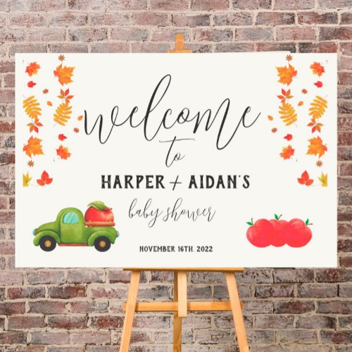 Caramel Apple _ Red Baby Shower Welcome Sign