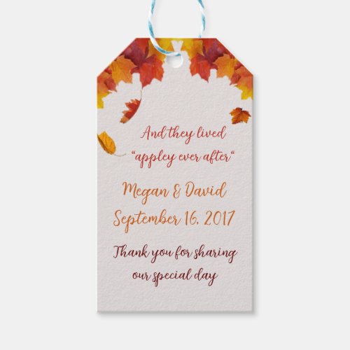 Caramel Apple Wedding Favor Gift Tags