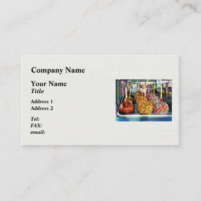 Caramel Apples With Sprinkles and Nuts Business Card (Front)