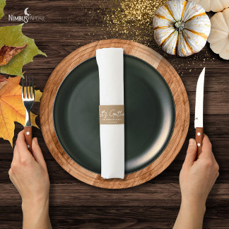 Caramel Beige Thanksgiving Napkin Band