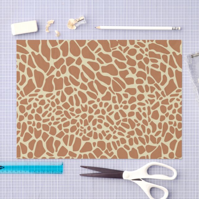Caramel Brown Beige Giraffe Animal Print Decoupage Tissue Paper (Craft)