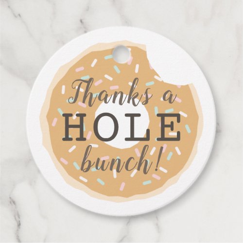 Caramel Brown Donut Baby Shower Thank You Favor Tags