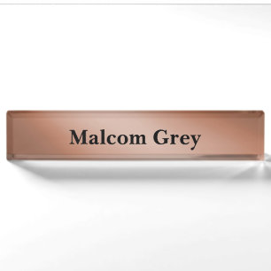 Caramel Brown moonlight ombre effect Desk Name Plate