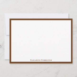 Caramel Brown Simple Minimalist Border Note
