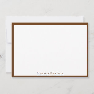 Caramel Brown Simple Minimalist Border Note Card