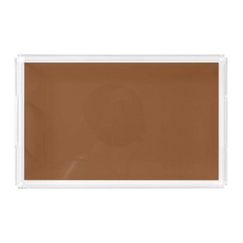 Caramel Cafe Warm Neutral Brown Solid Color Print Acrylic Tray