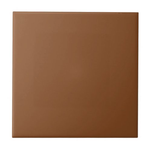 Caramel Cafe Warm Neutral Brown Solid Color Print Ceramic Tile