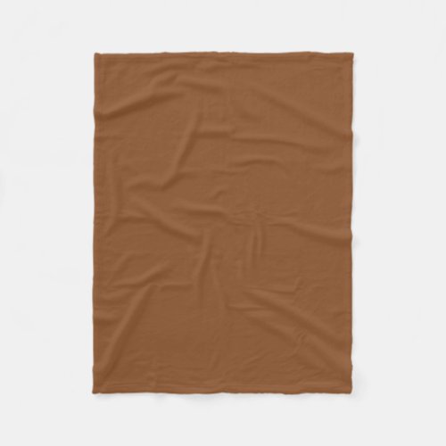 Caramel Cafe Warm Neutral Brown Solid Color Print Fleece Blanket