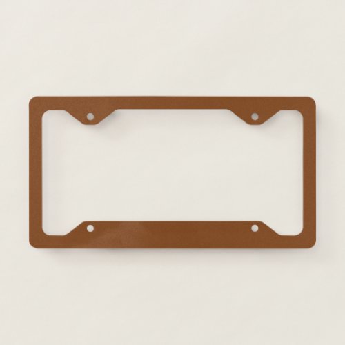 Caramel Cafe Warm Neutral Brown Solid Color Print License Plate Frame