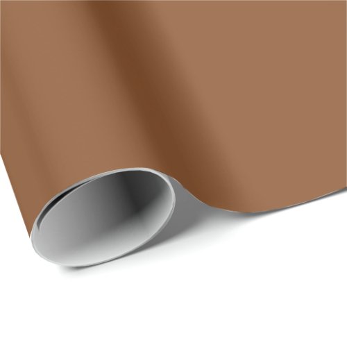 Caramel Cafe Warm Neutral Brown Solid Color Print Wrapping Paper