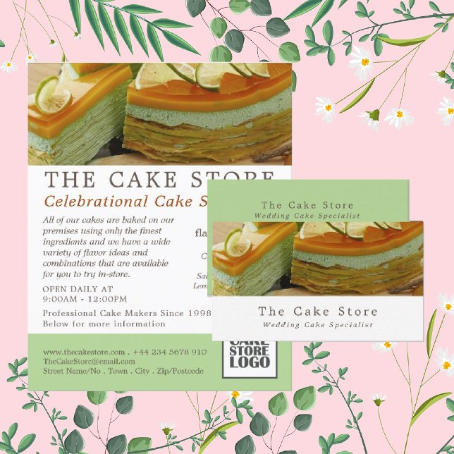 Caramel Cake, Cake Maker, Cake Store Business Card (Creator Uploaded)