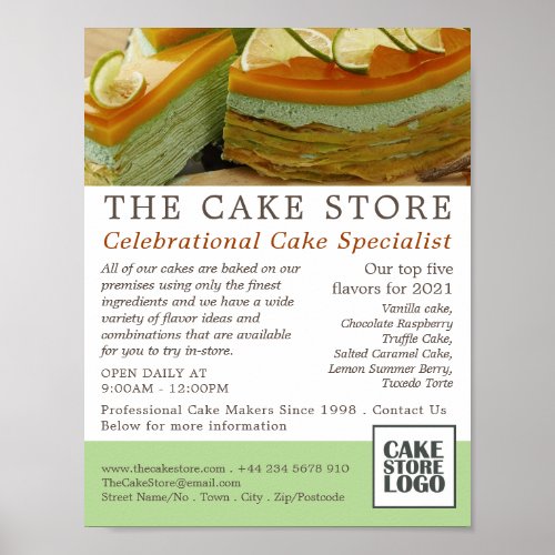 Caramel Cake Cakery Cake Store Advertising Poster