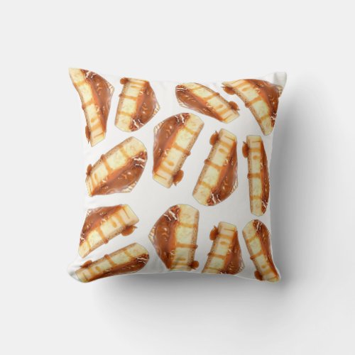 Caramel cake pattern throw pillow