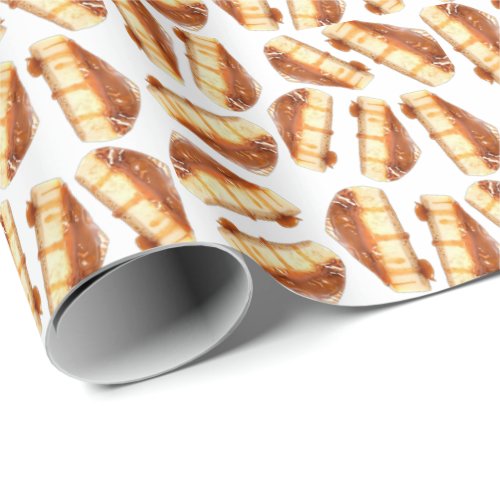 Caramel cake pattern wrapping paper