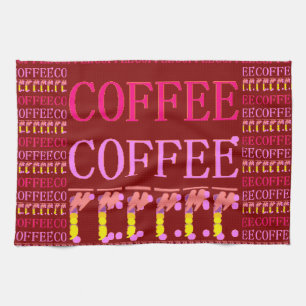 Caramel chocolate coffee design kitchen towel
