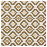 Caramel Coffee Brown Retro Chic Ikat Drops Pattern Fabric