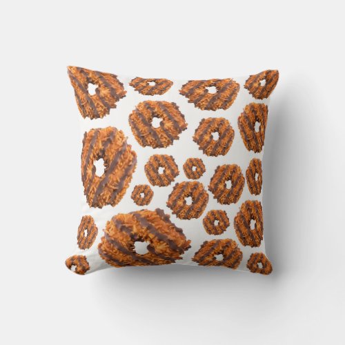 Caramel cookie pattern  throw pillow
