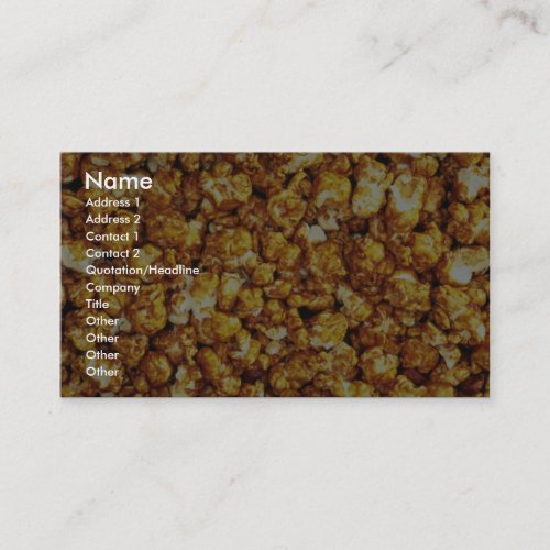 Caramel corn business cards