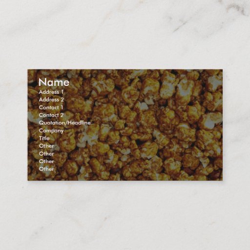 Customizable Caramel corn business cards