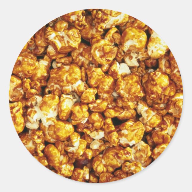 Caramel corn classic round sticker (Front)