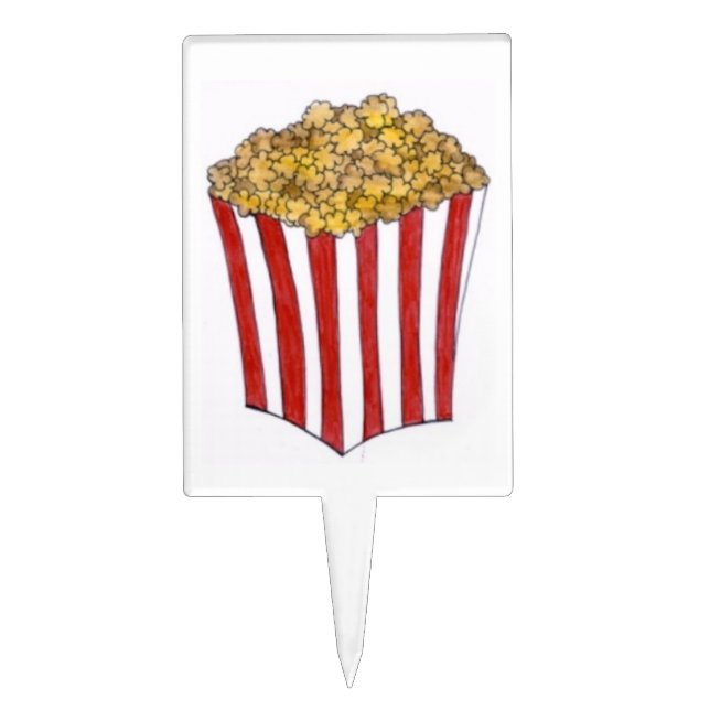 Caramel Corn Popcorn Carnival Fair Movie Food Cake Topper (Front)