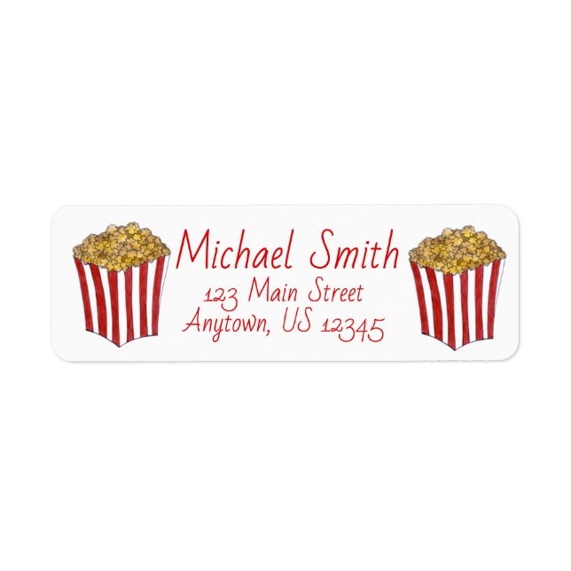 Caramel Corn Popcorn Carnival Fair Movie Food Label (Front)