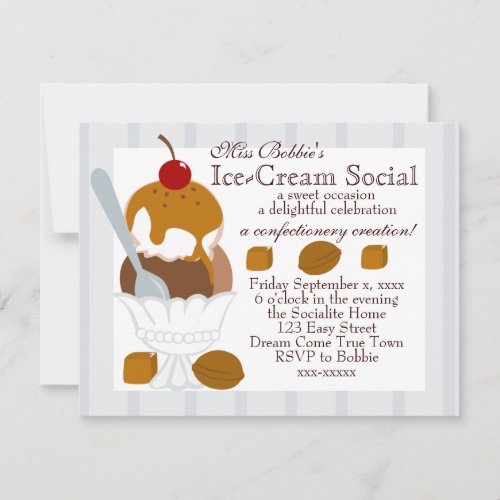 Caramel Covered Ice_Cream Invitation