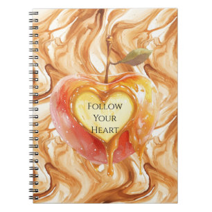 Caramel Cream Heart Apple Notebook