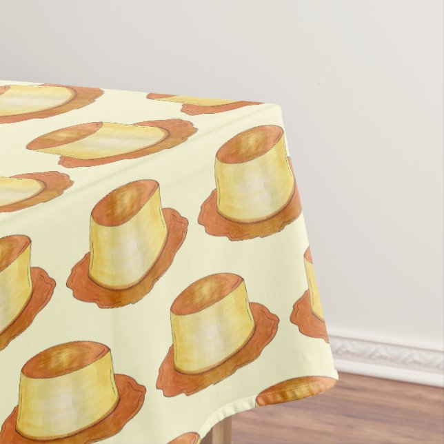 Caramel Custard Flan Spanish Food Dessert Tablecloth (In Situ)