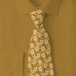 Caramel Daisies Neck Tie