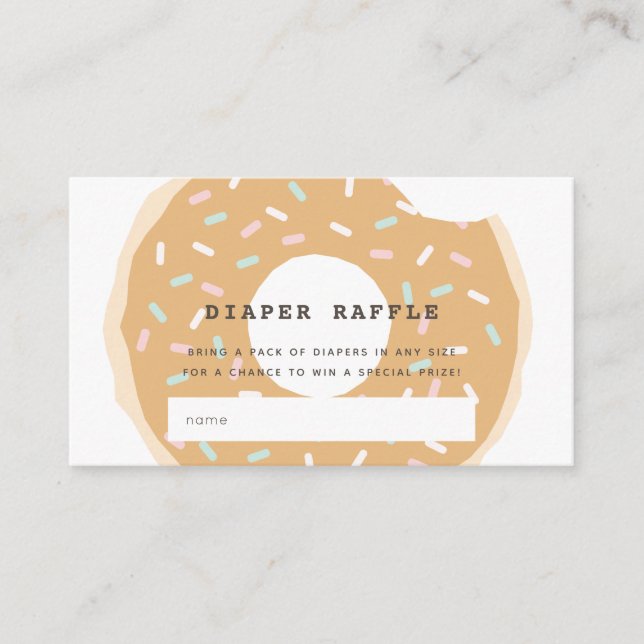 Caramel Donut Baby Shower Diaper Raffle Ticket Enclosure Card (Front)