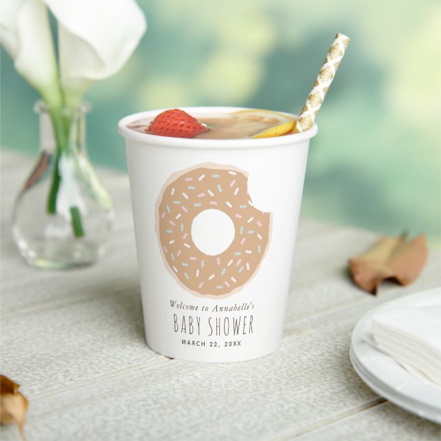 Caramel Donut Baby Shower Paper Cups (Insitu)