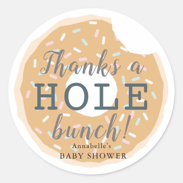 Caramel Donut Baby Shower Thank You Sticker (Front)