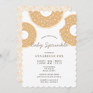 Caramel Donut Baby Sprinkle Shower Invitation