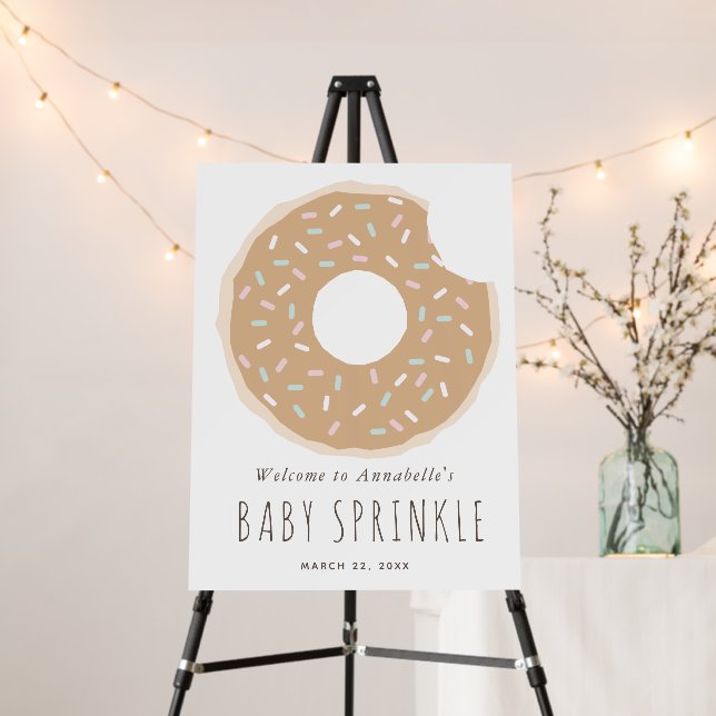 Caramel Donut Baby Sprinkle Welcome Foam Board (In Situ (Stand))