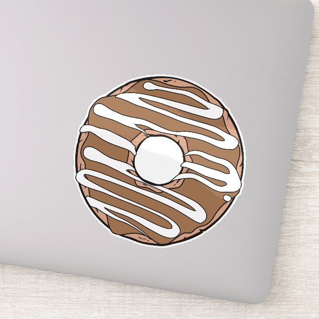 Caramel Donut, Doughnut, Glaze, Icing, Frosting Sticker (Detail)